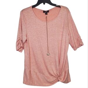 I.N. Studio NWOT Women's Pink Top With Necklace Size L